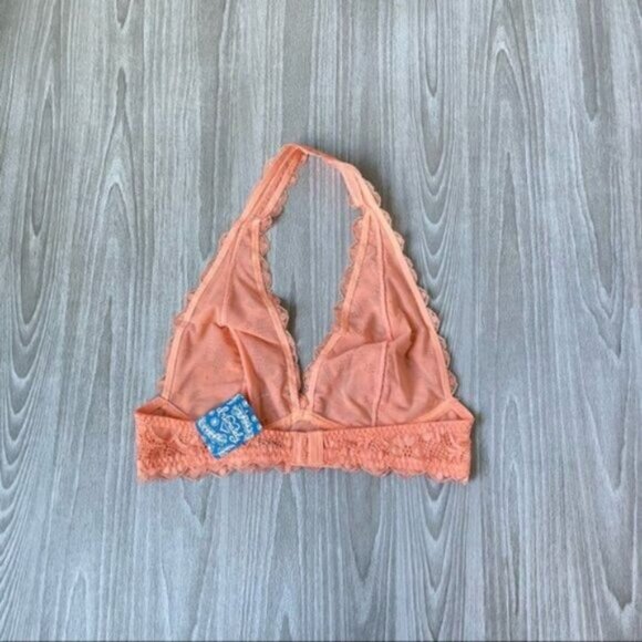 Free People Intimately Gallon Lace Halter Stretchy Boho Bra Bralette Orange S - Picture 4 of 6